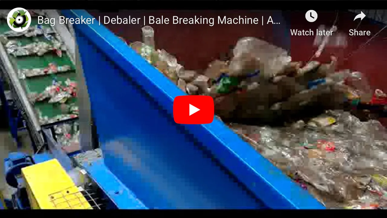 PET Plastic Bottle Debaler Machine