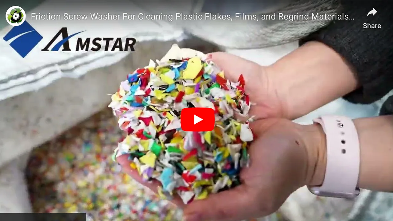 Friction Screw Washer For Cleaning Plastic Flakes, Films, and Regrind Materials
