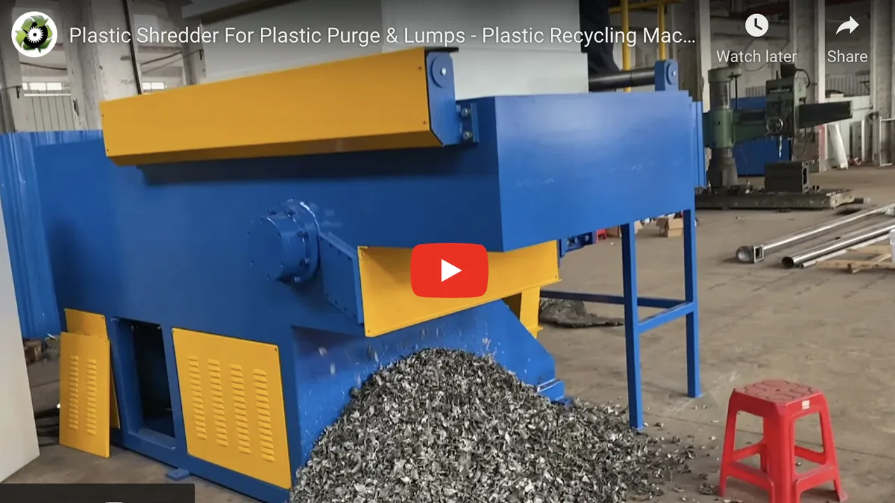 1000 kg/h plastic shredder machine for plastic purges and lumps