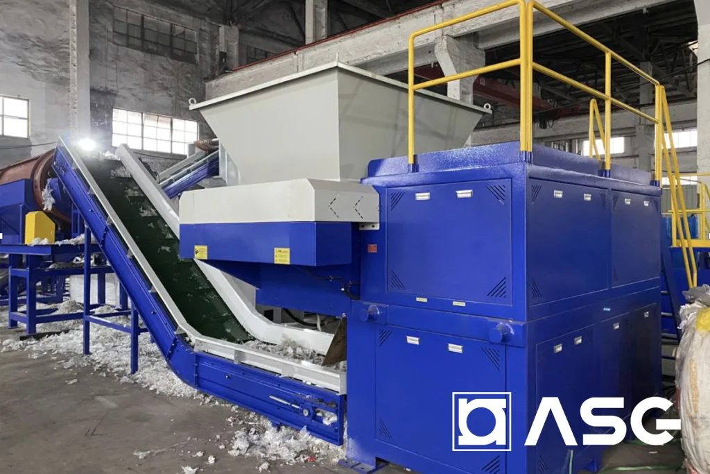 Plastic Film Shredder Machine with Moveable Hopper