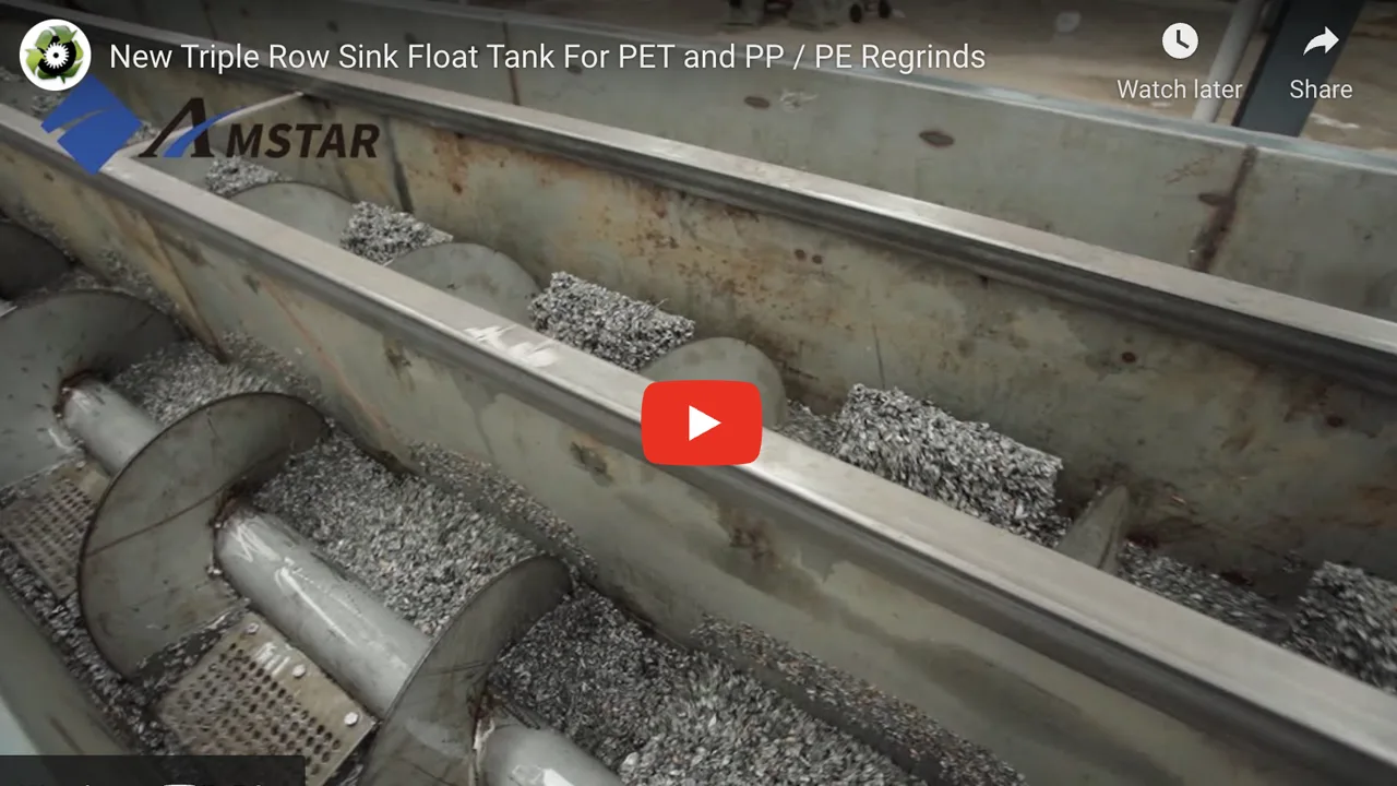 New Triple Row Sink Float Tank For PET and PP / PE Regrinds