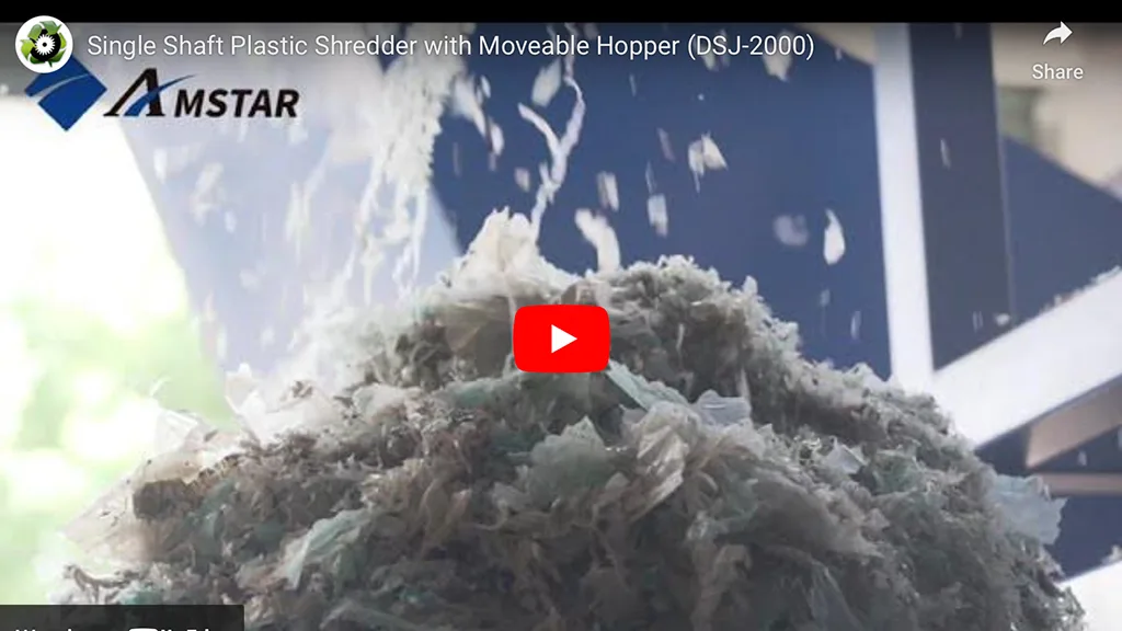 DSJ-2000 Single Shaft Plastic Shredder with Moveable Hopper