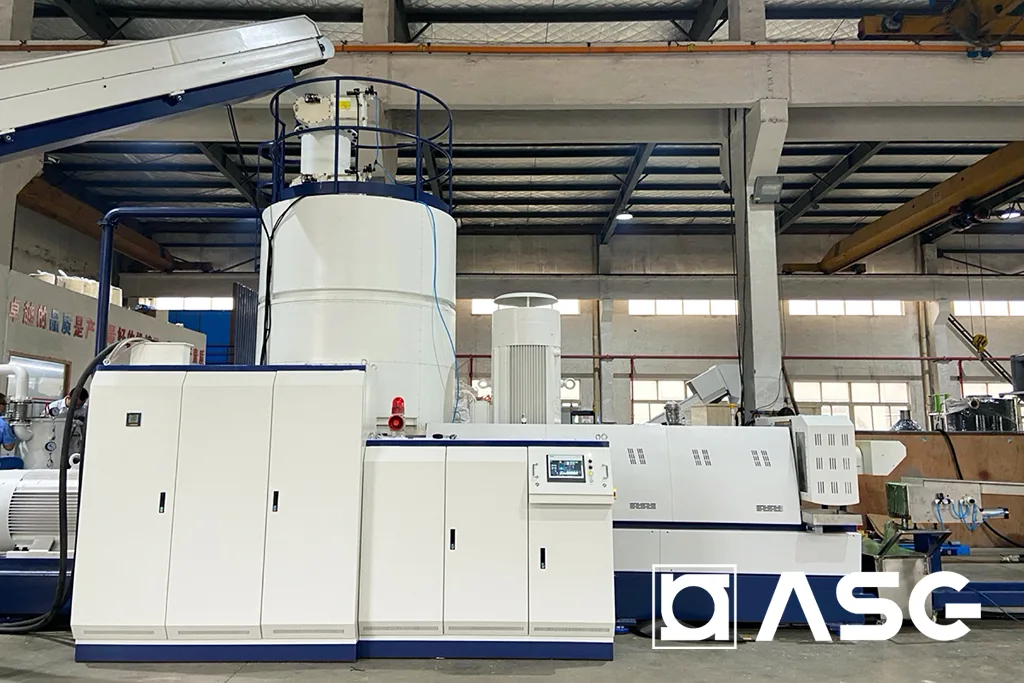 PET plastic flakes pelletizing line 01