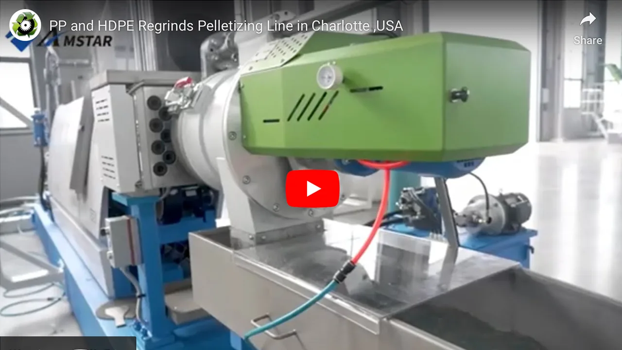 PP, PE and HDPE Regrind Pelletizing Line in Charlotte, USA