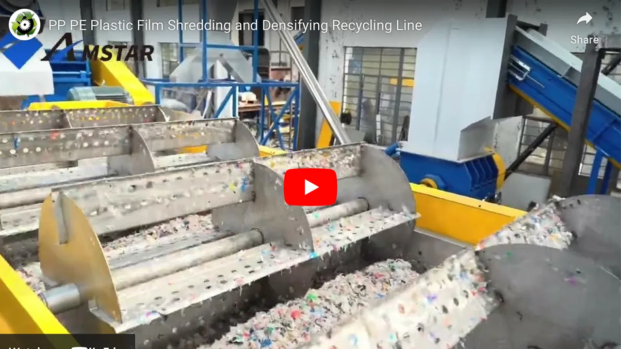 PP PE Plastic Film Shredding and Densifying Recycling Line