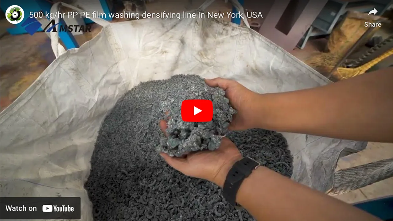 500 kg/h PP PE Film Washing Densifying Line In New York, USA