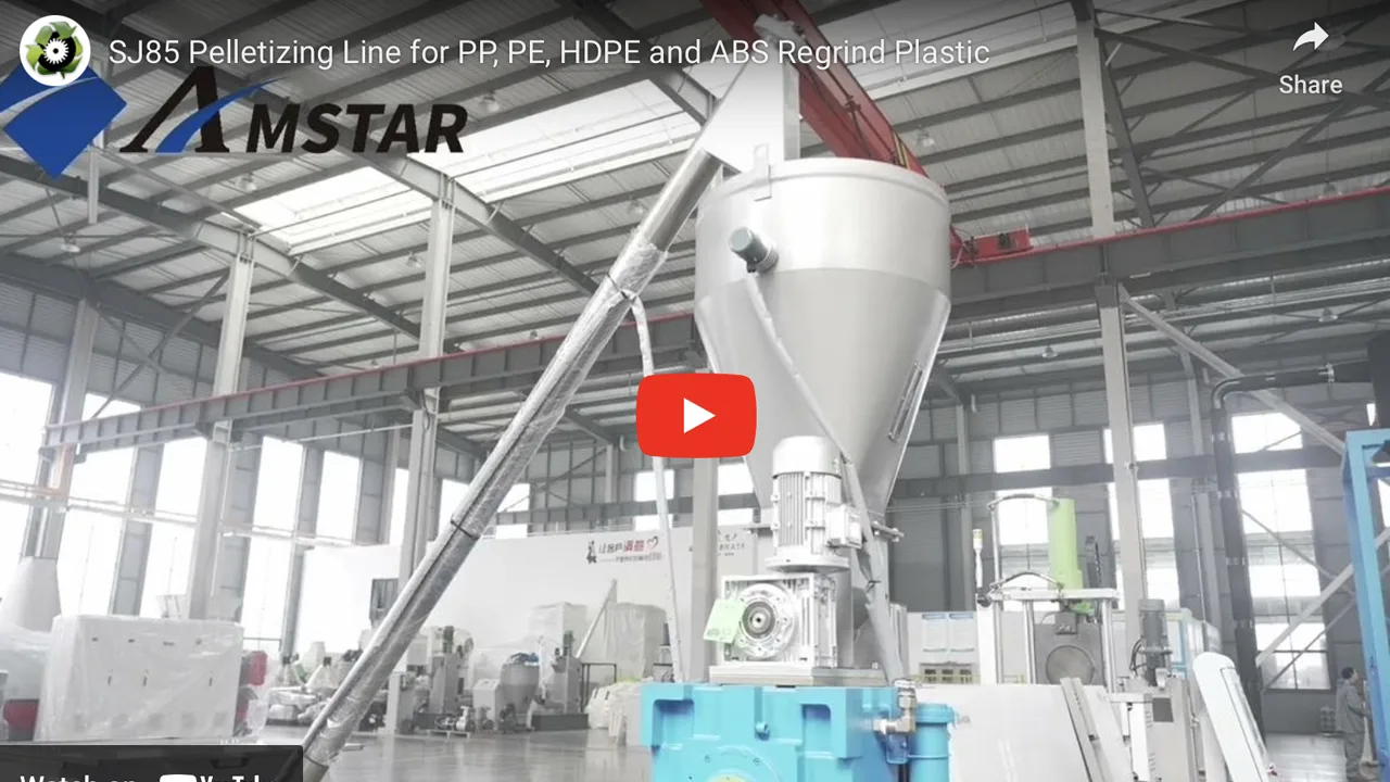 SJ85 Pelletizing Line for PP, PE, HDPE and ABS Regrind Plastics