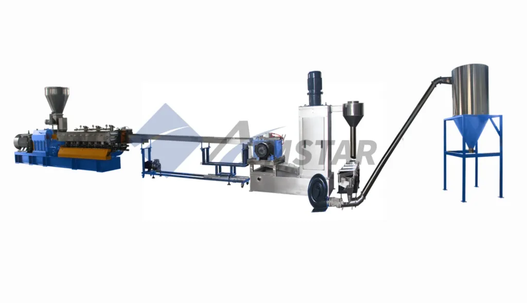 water cooling pelletizing system PET plastic flakes 01