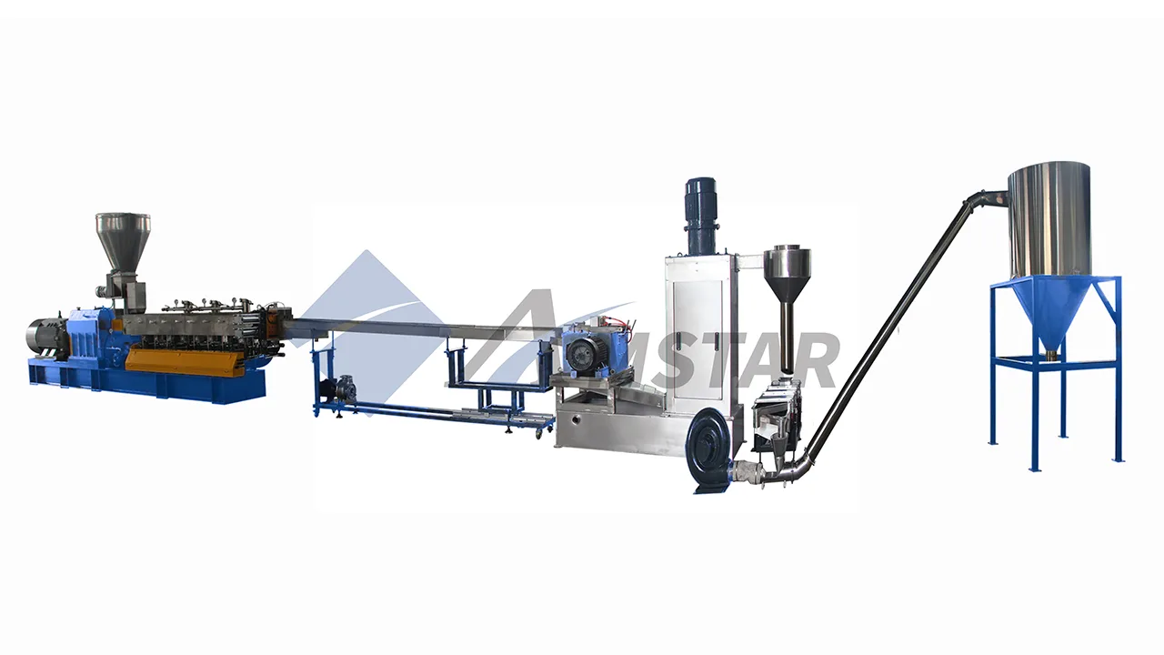 Flowing Water Cooling & In Water Pelletizing System Designed for PET Flakes Recycling