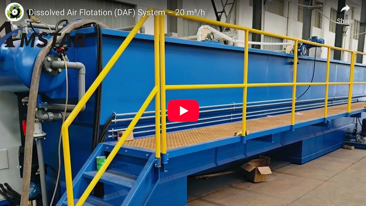 Dissolved Air Flotation (DAF) System – 20 m³/h