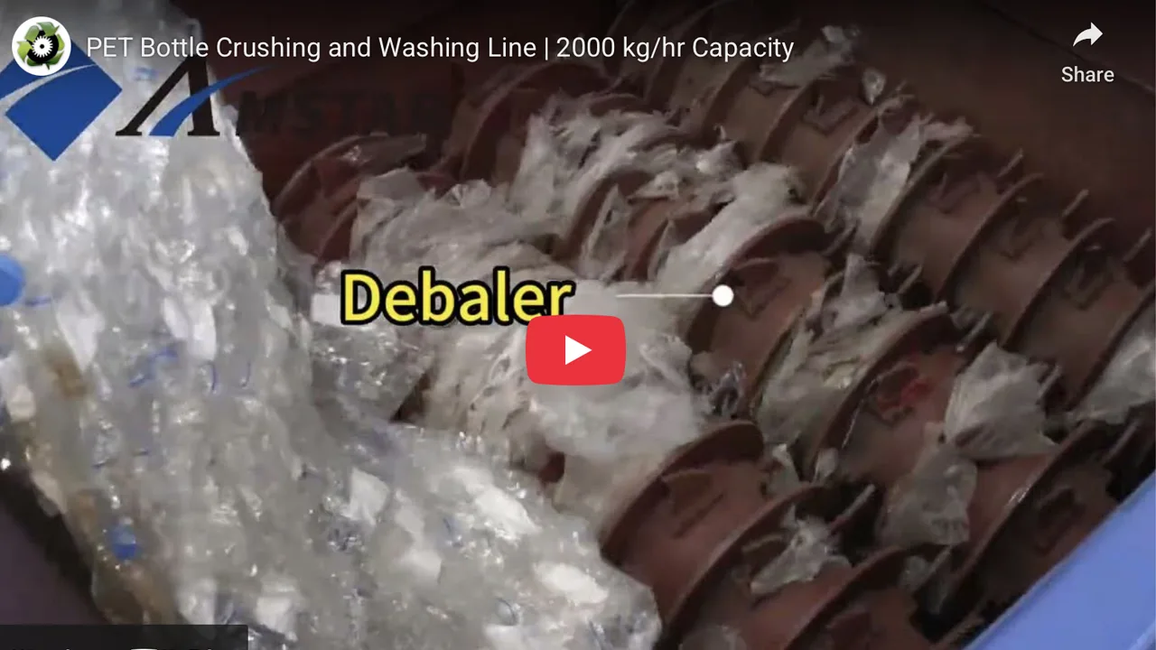PET Crushing and Washing Line (2000 kg/h Capacity)
