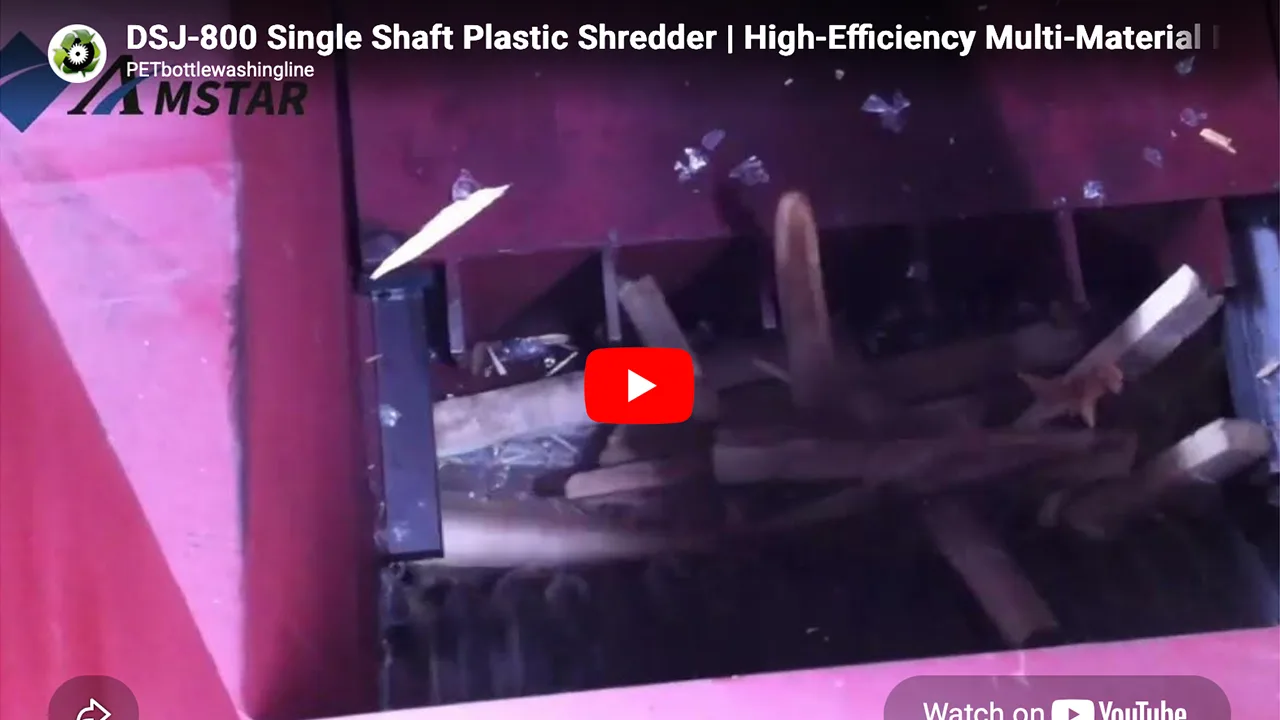 DSJ-800 Single Shaft Plastic Shredder | High-Efficiency Multi-Material Recycling Solution
