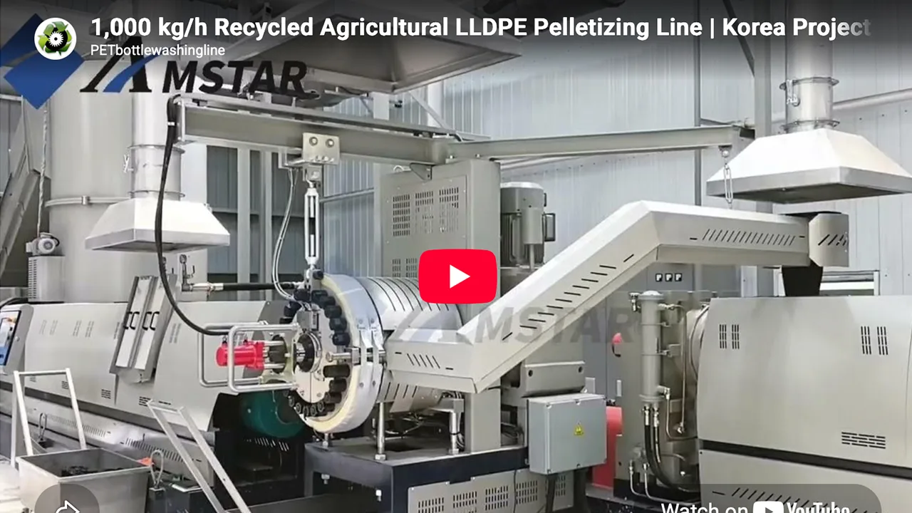 1,000 kg/h Recycled Agricultural LLDPE Pelletizing Line Successfully Operating in Korea