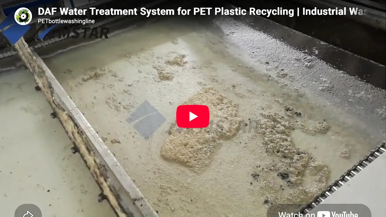 DAF Water Treatment System for PET Recycling: 15 m³/h PET Washing Wastewater Treatment