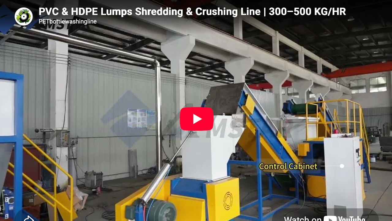 Industrial PVC & HDPE Lumps Shredding and Crushing Line: The Complete 300–500 kg/h Size Reduction Guide