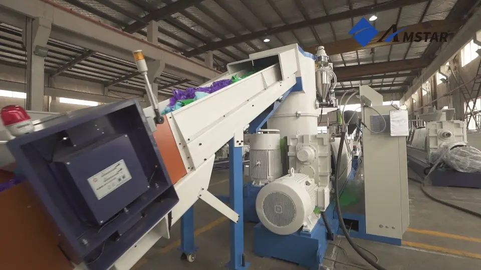300 kg/h PP PE plastic film pelletizing line in Auburn, USA