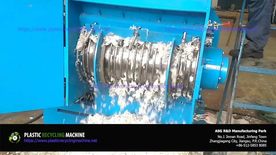Single-Shaft Shredder For PP Jumbo Bags and Sacks | Plastic Recycling Machine