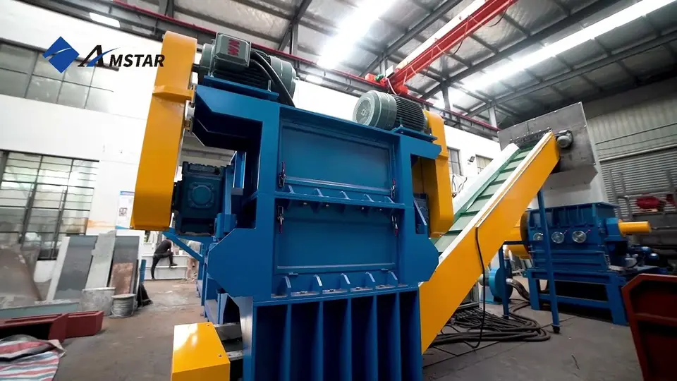 Plastic pipe shredding system for plastic recycling in St. John, Canada